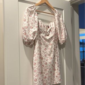 Cotton Candy Floral White and Pink Dress